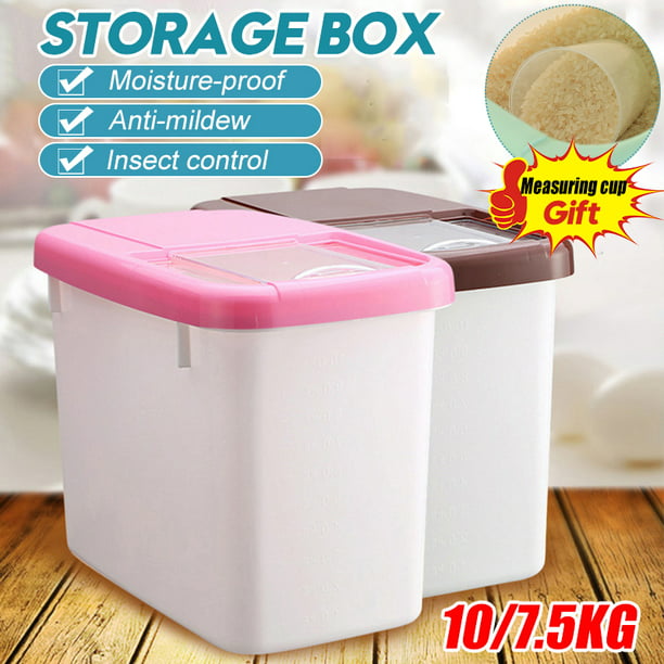 2 X Dry Food Storage Container Large Plastic Box Cereal Pasta Dispenser 5 Litre